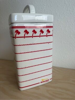 IN-N-OUT burger Ceramic  Canister -cookie jar palm tree collectible kitchen
